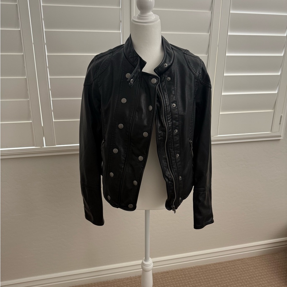 Free People, Size Small, Waist Length Vegan Black Leather